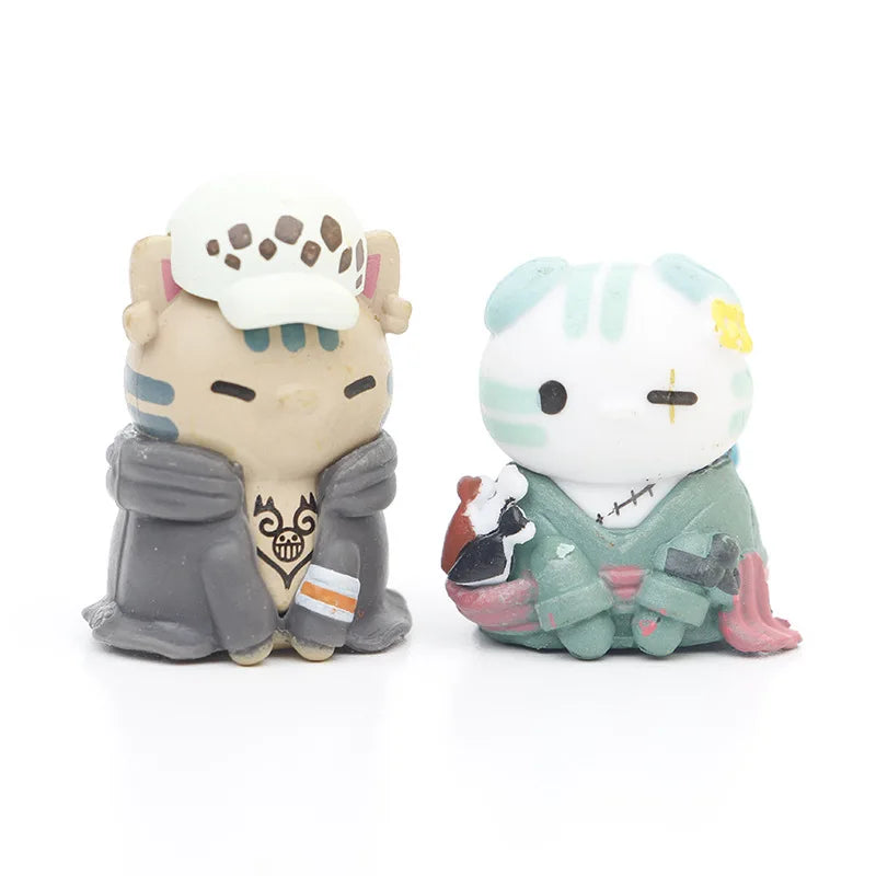 One Piece Cat Figures 8 Piece Set
